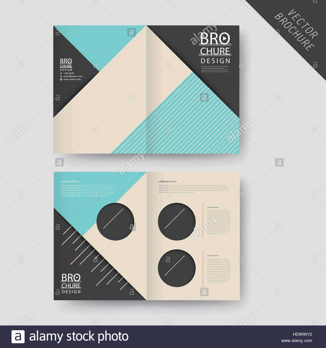 Abstract Half Fold Brochure Template Design Stock Photos Within Half Page Brochure Template
