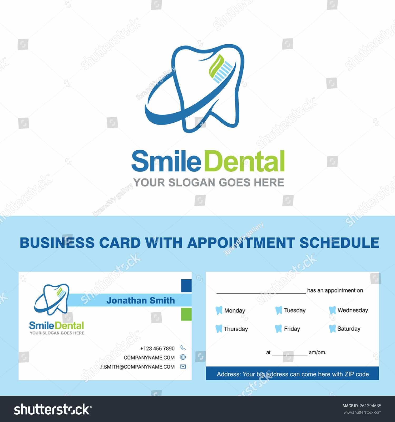 Abstract Vector Smile Dental Identity Concept Stock Vector Intended For Dentist Appointment Card Template