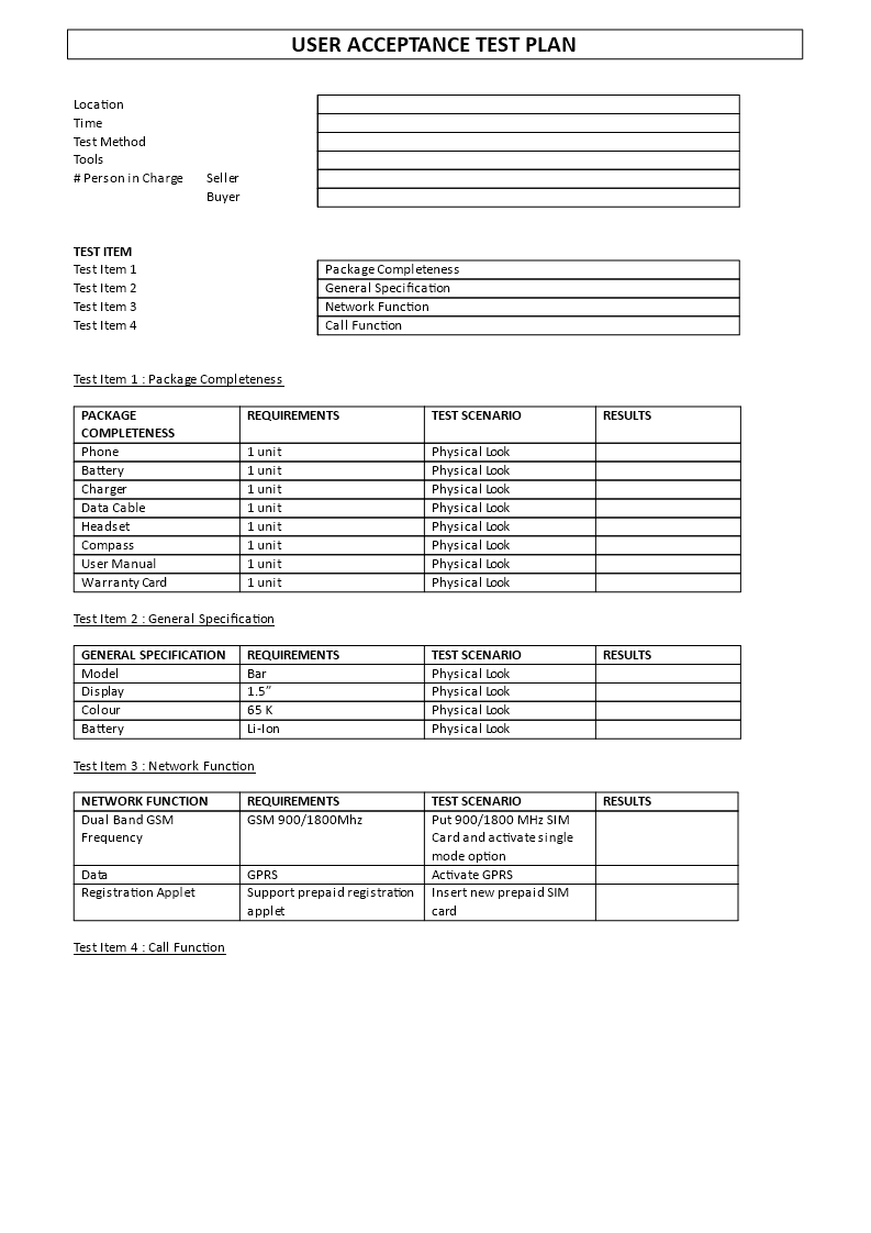 Acceptance Test Plan Template | Templates At Throughout Acceptance Card Template