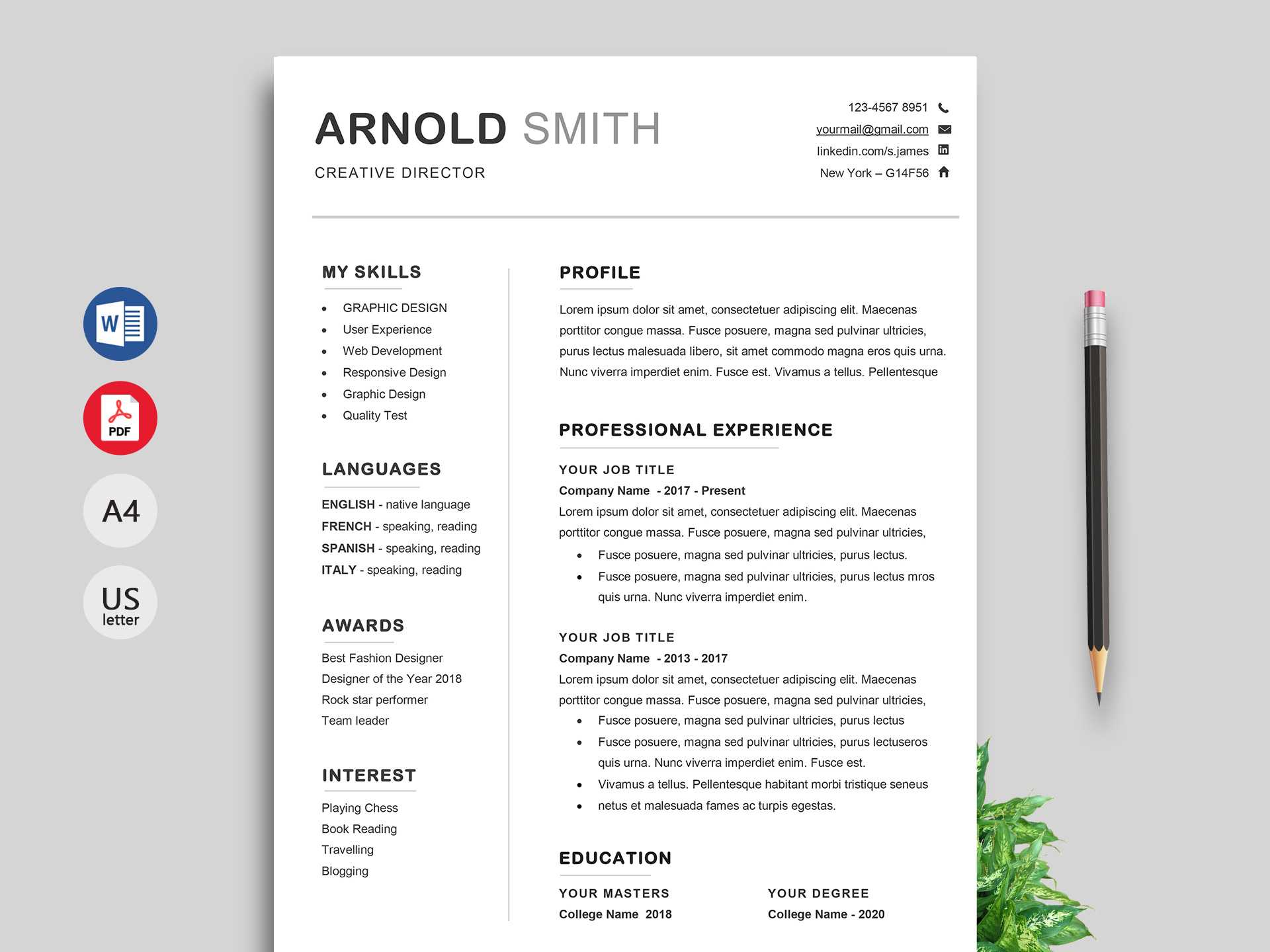 Ace Classic Cv Template Word – Resumekraft Pertaining To Microsoft Word Resumes Templates