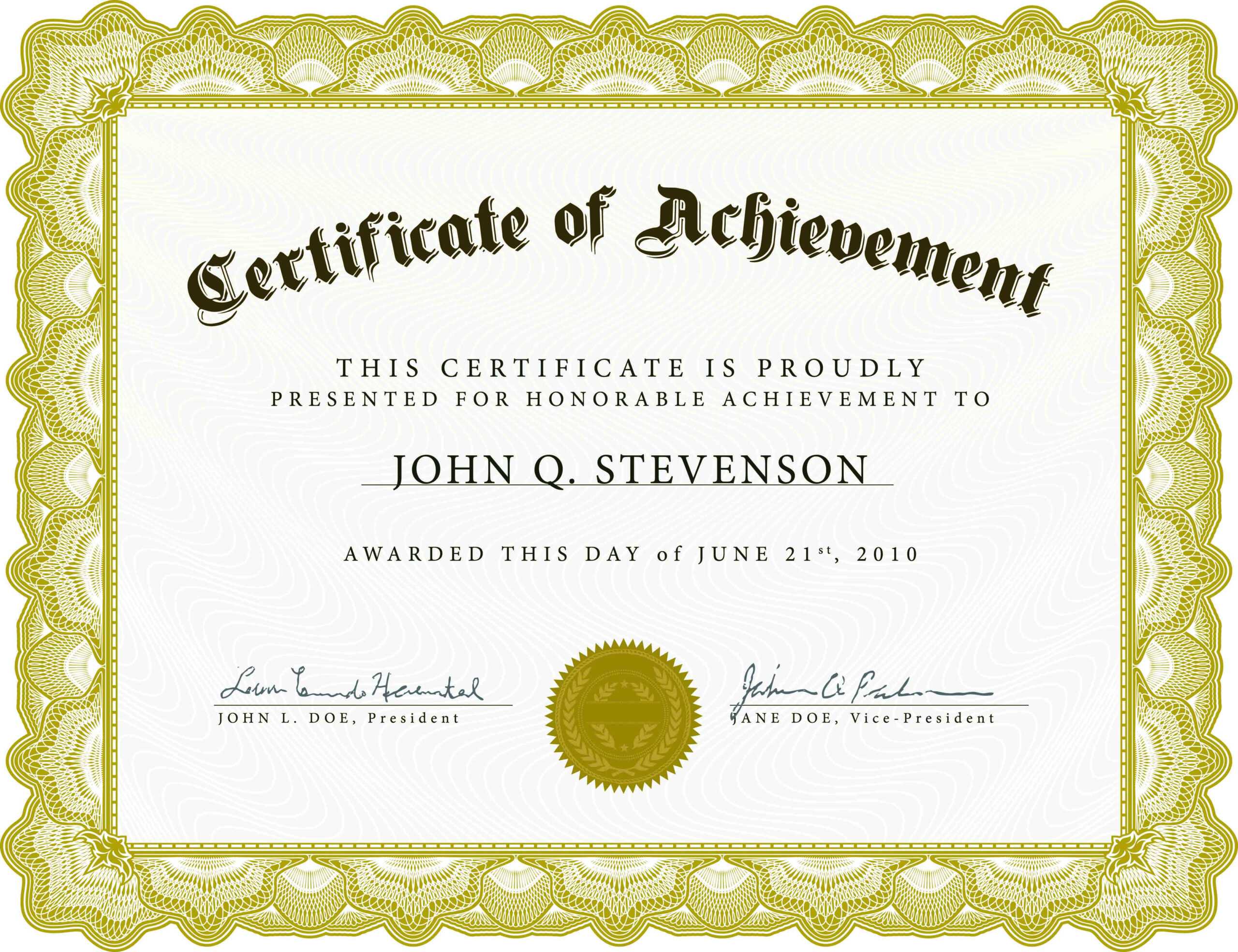 Achieve Awards Printable Certificates In Anniversary Certificate Template Free