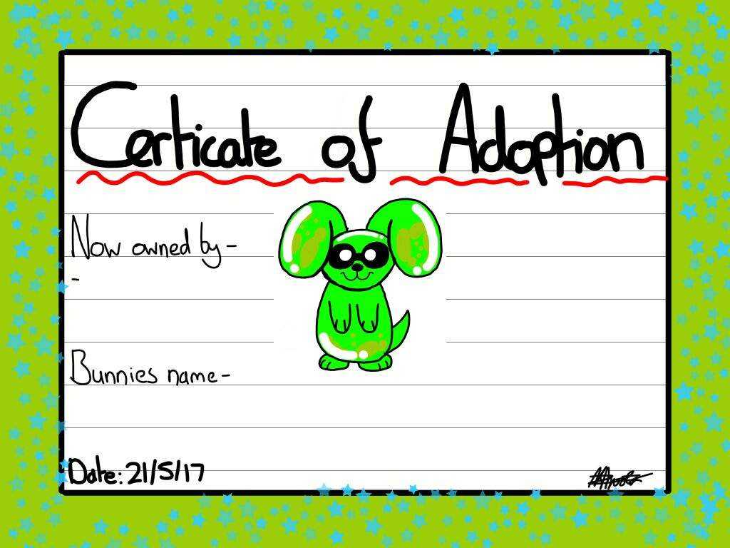 Adoption Certificate Template | Splatoon Amino Throughout Adoption Certificate Template