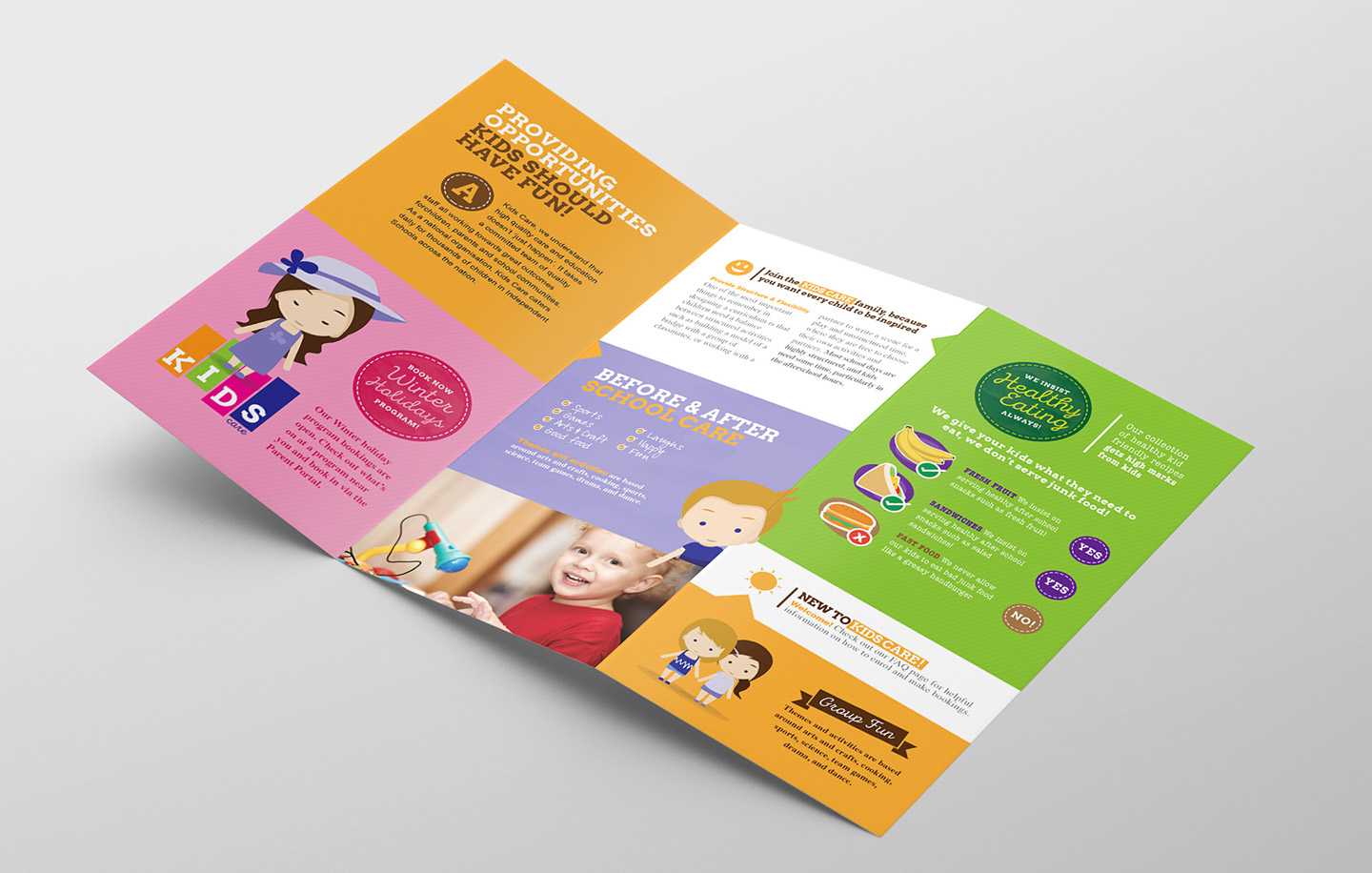 After School Care Tri Fold Brochure Template In Psd, Ai In Tri Fold School Brochure Template