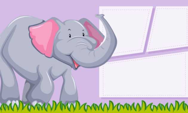 An Elephant On Blank Template - Download Free Vectors with regard to Blank Elephant Template