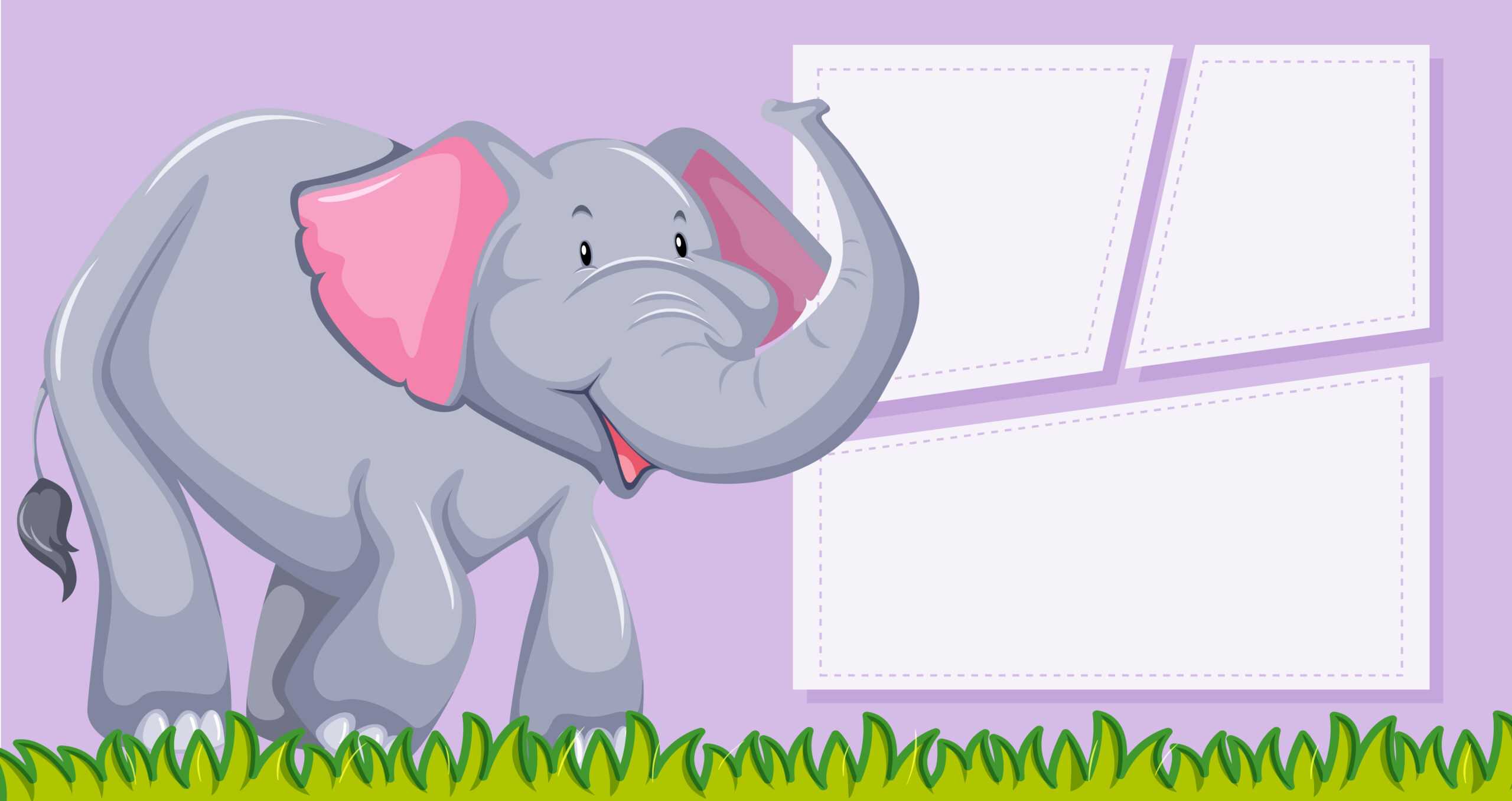 An Elephant On Blank Template - Download Free Vectors With Regard To Blank Elephant Template