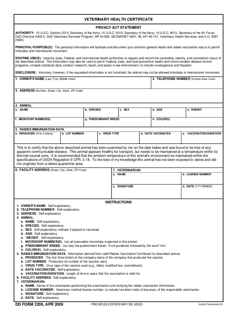 Animal Health Certificate Form – 2 Free Templates In Pdf Inside Veterinary Health Certificate Template