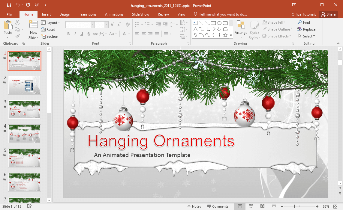 Animated Hanging Ornaments Powerpoint Template Intended For Powerpoint Animated Templates Free Download 2010