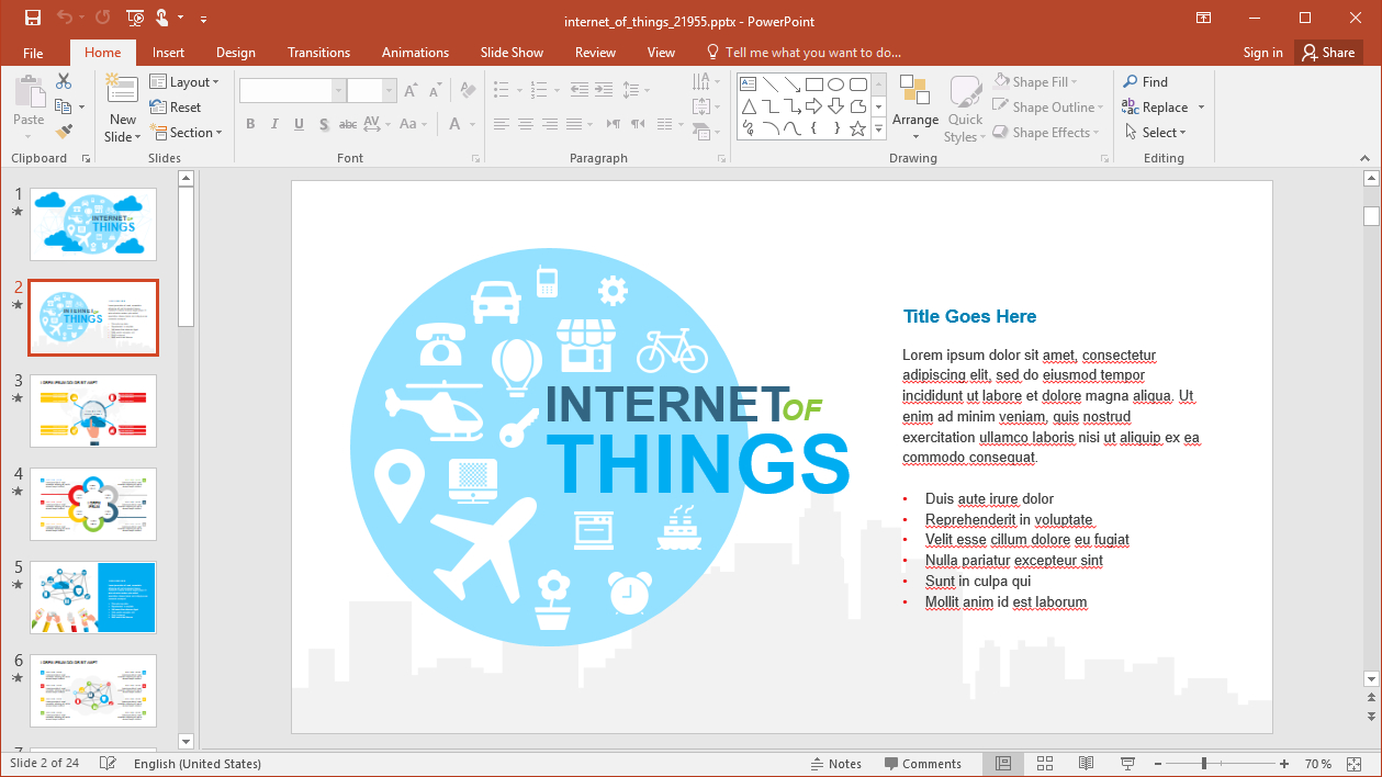 Animated Internet Of Things Template For Powerpoint With What Is Template In Powerpoint