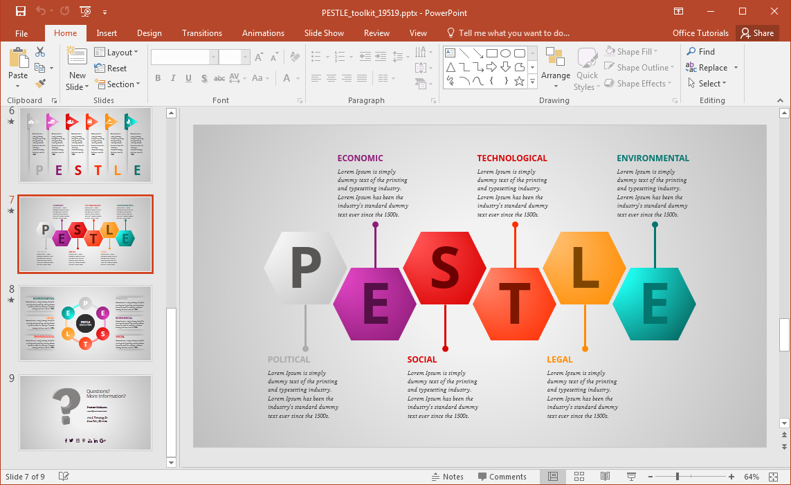 Animated Pestle Analysis Presentation Template For Powerpoint Regarding Pestel Analysis Template Word