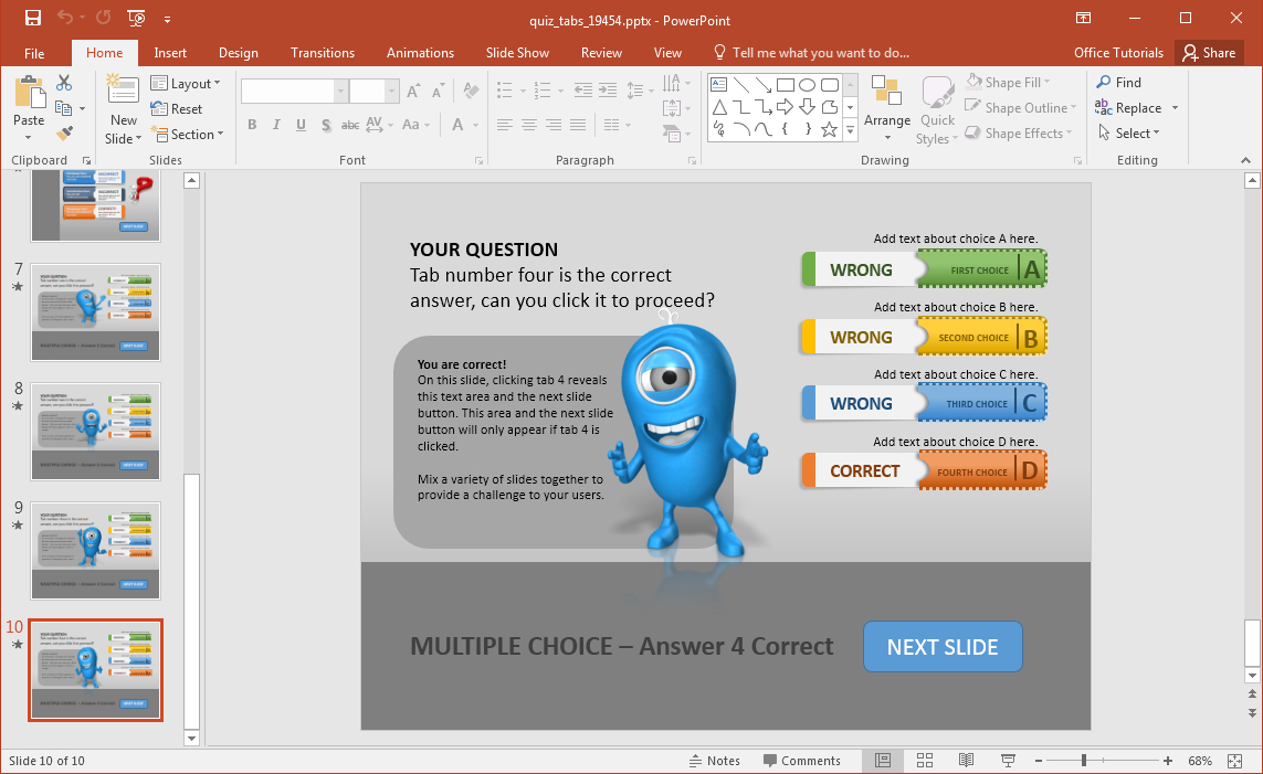 Animated Powerpoint Quiz Template For Conducting Quizzes For How To Create A Template In Powerpoint