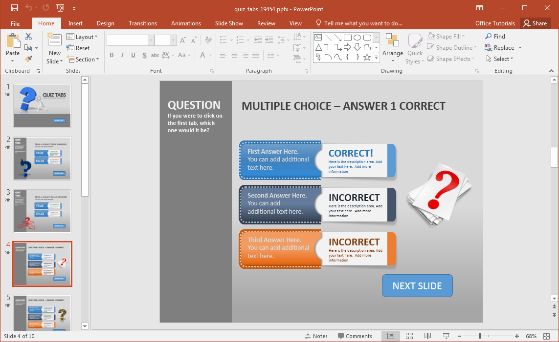 Animated Powerpoint Quiz Template For Conducting Quizzes Regarding How To Create A Template In Powerpoint