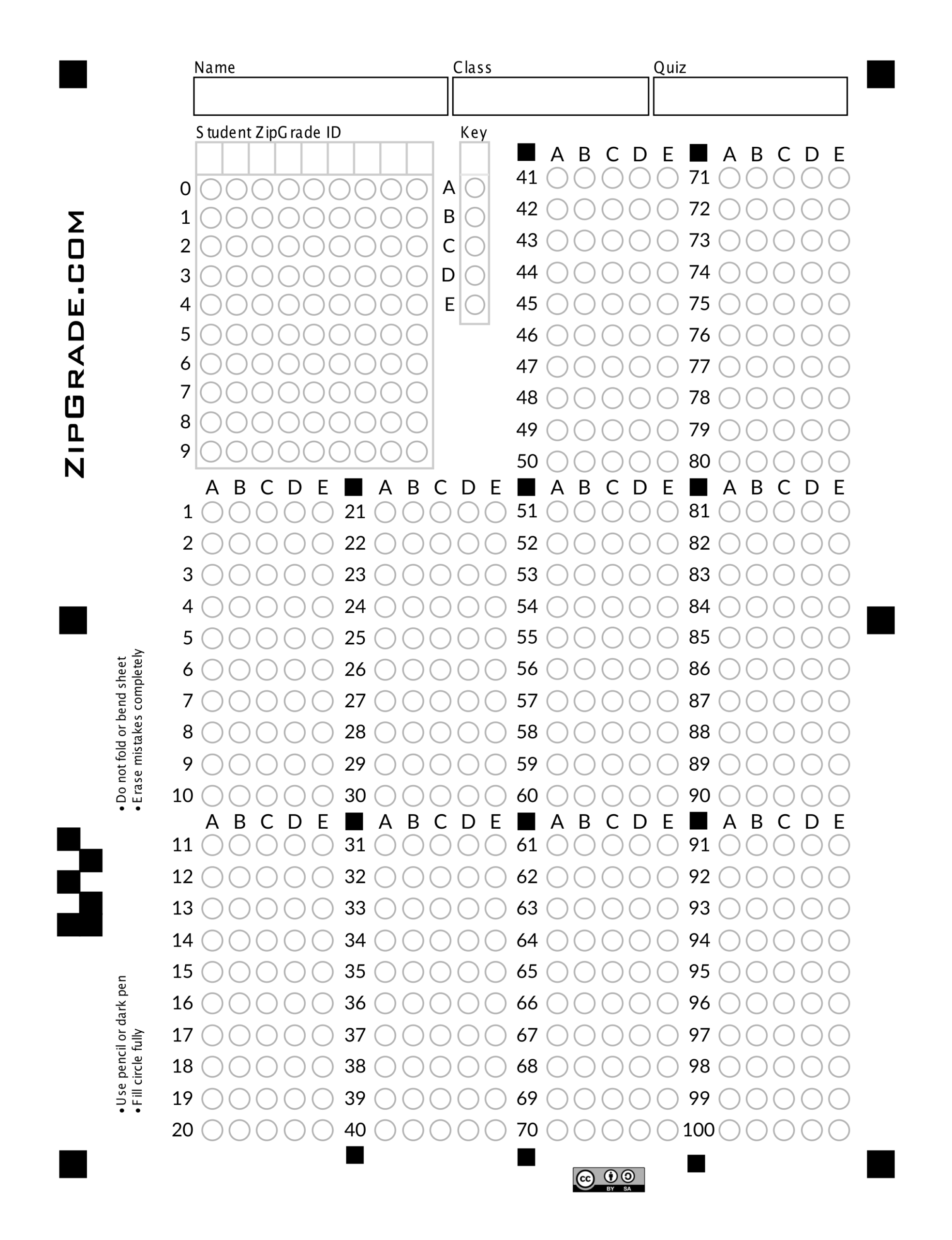 Answer Sheet Pdf – Zohre.horizonconsulting.co Within Blank Answer Sheet Template 1 100