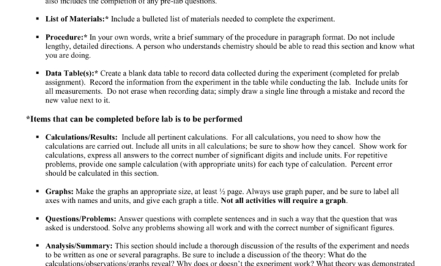 Ap Chemistry Lab Report Format with regard to Lab Report Template Chemistry