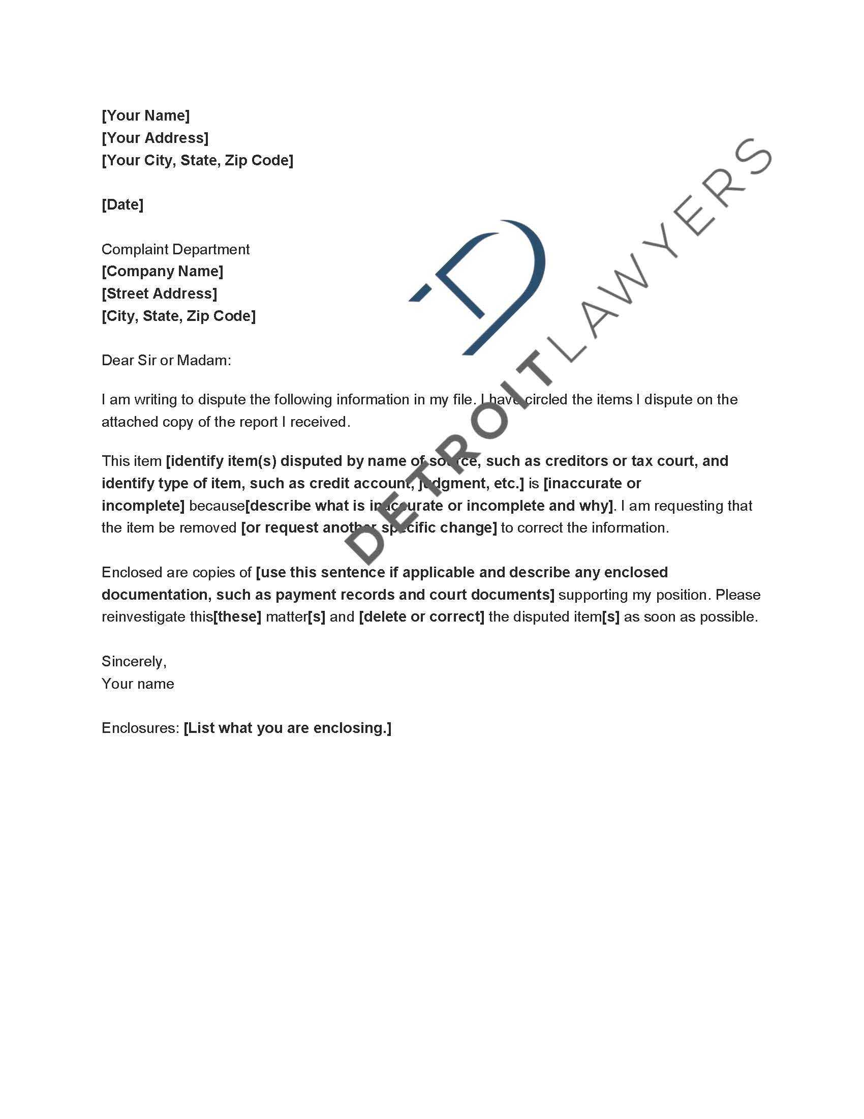 Application Letter Technical Support Customer Technical Regarding Credit Report Dispute Letter Template