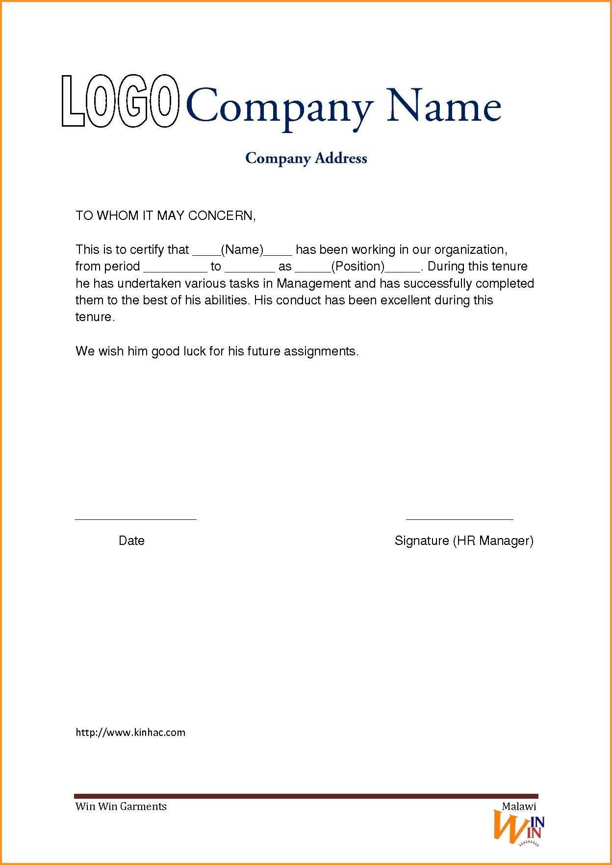 Apply For Experience Letter Format – Empathy Statements In Inside Template Of Experience Certificate