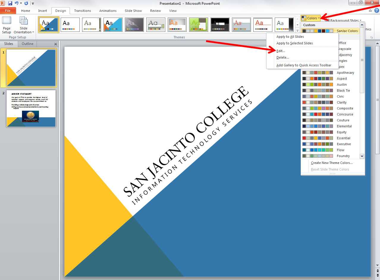 Applying And Modifying Themes In Powerpoint 2010 Inside How To Edit Powerpoint Template