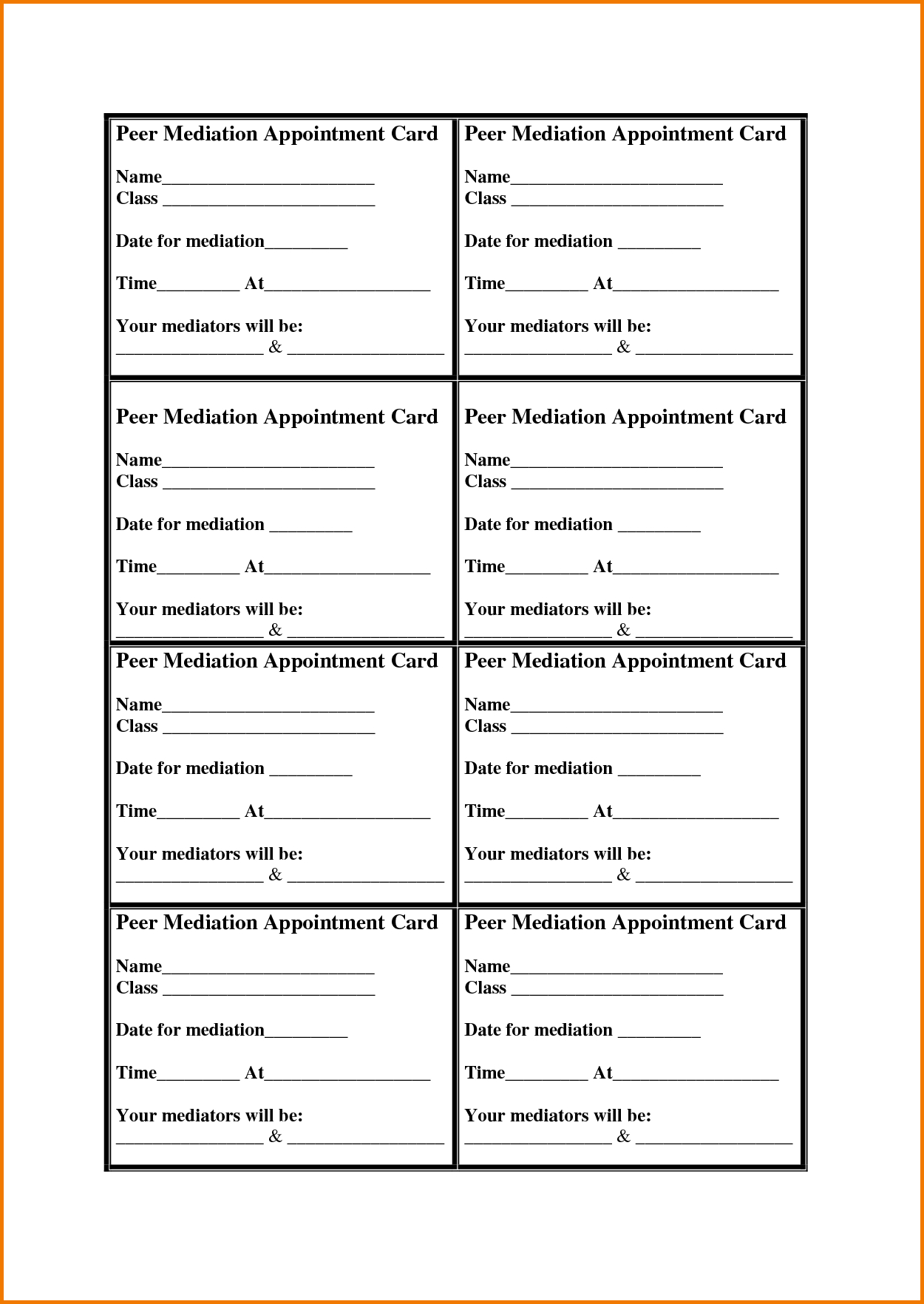 Appointment Cards Template | Authorization Letter Pdf In Appointment Card Template Word