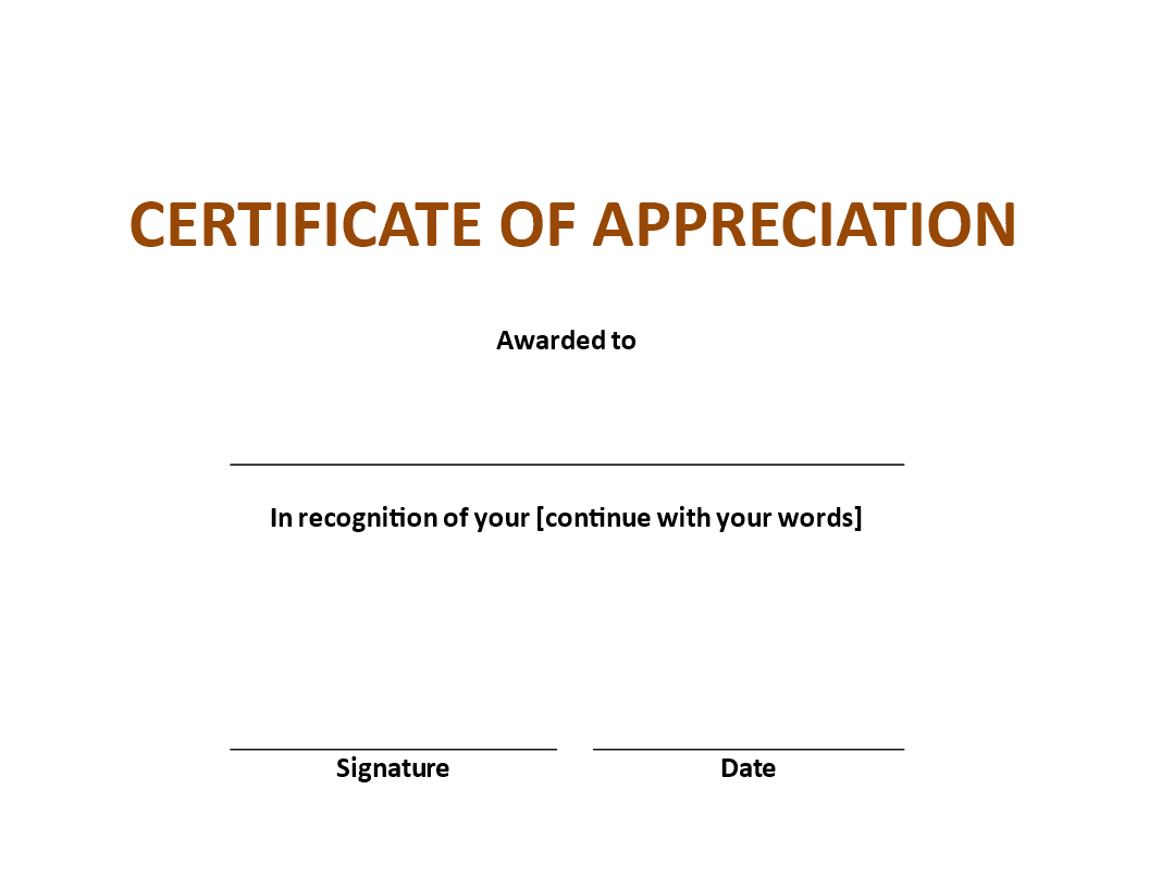 Appreciation Certificate Example | Templates At With In Appreciation Certificate Templates