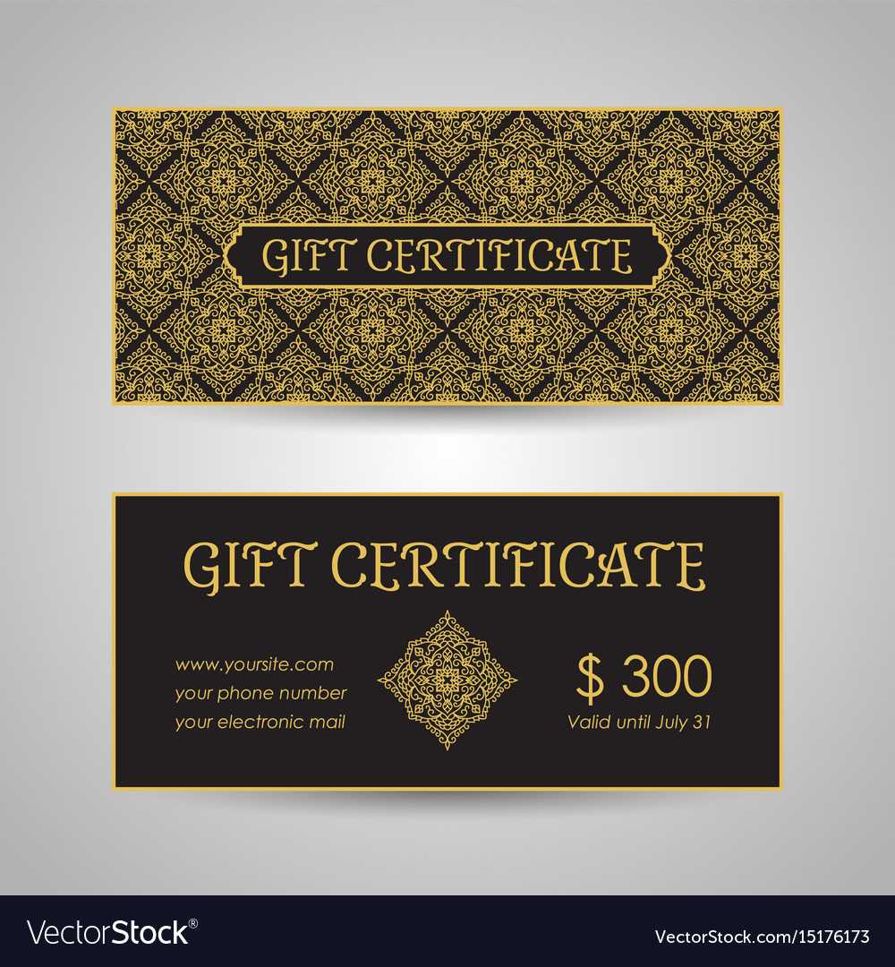 Arabic Style Gift Certificate Template With Regard To Gift Card Template Illustrator