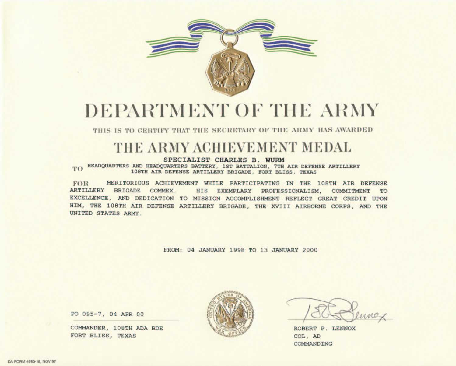 Army Achievement Medal Certificate Template ] – States Army With Certificate Of Achievement Army Template