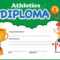 Athletics Diploma Certificate Template Illustration For Sports Day Certificate Templates Free