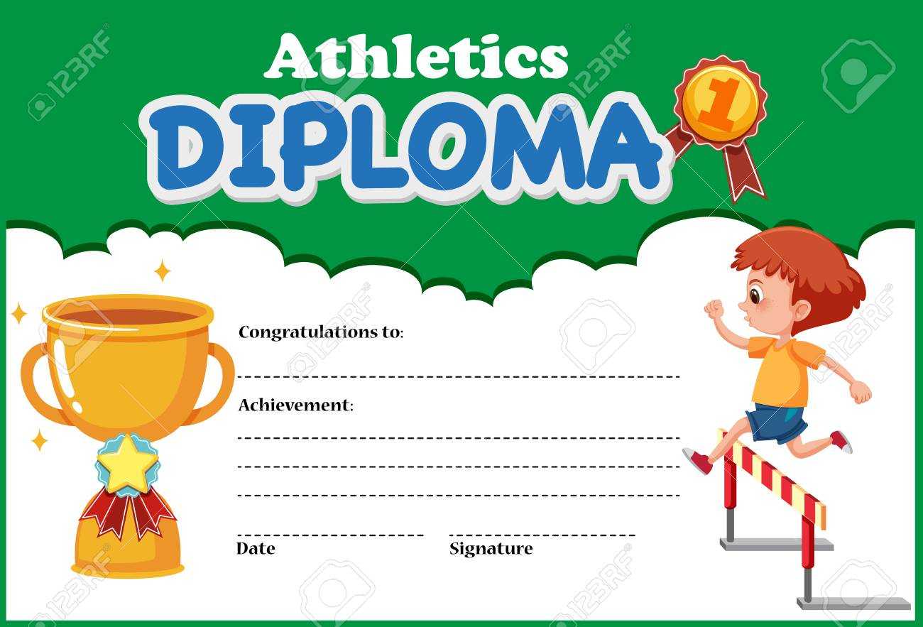 Athletics Diploma Certificate Template Illustration For Sports Day Certificate Templates Free