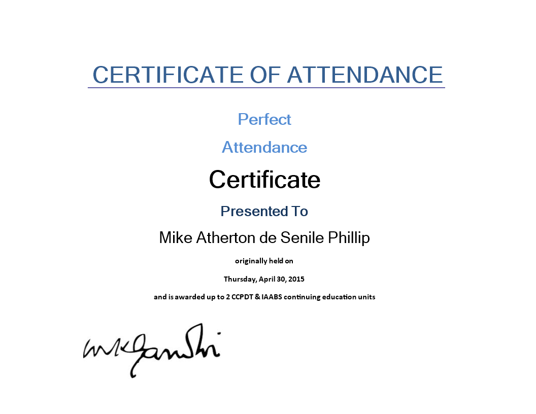 Attendance Certificate Sample | Templates At For Attendance Certificate Template Word