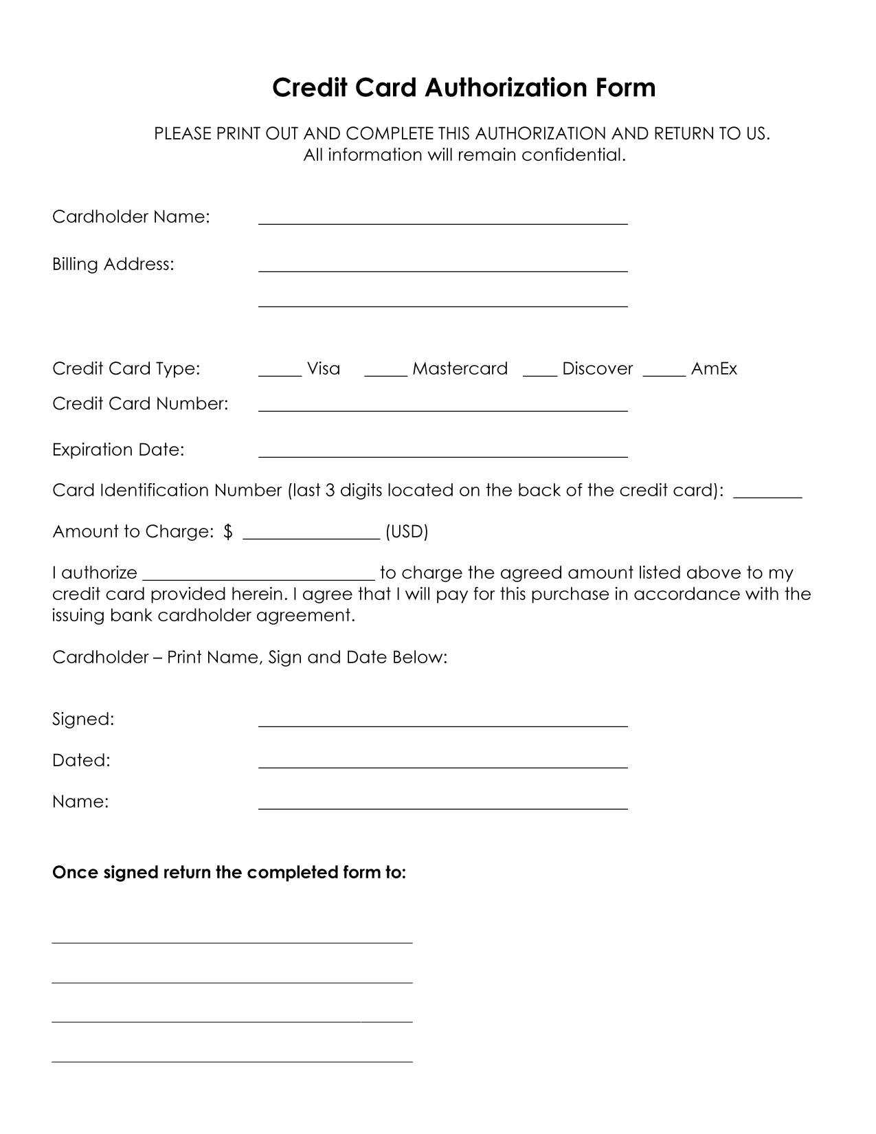 Authorization To Charge Credit Card Template - Zohre With Regard To Authorization To Charge Credit Card Template