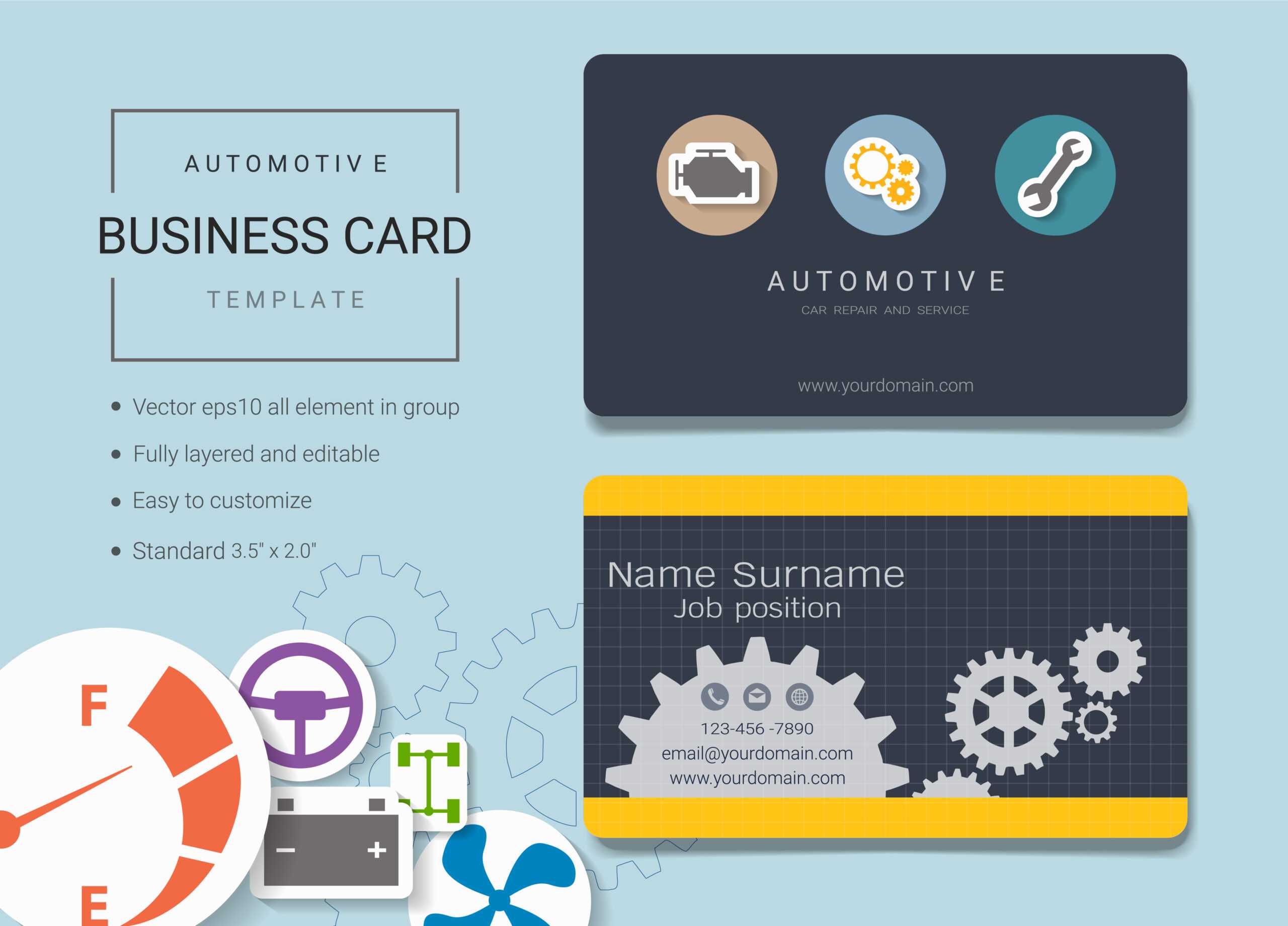 Automotive Business Name Card Design Template. – Download Intended For Automotive Business Card Templates