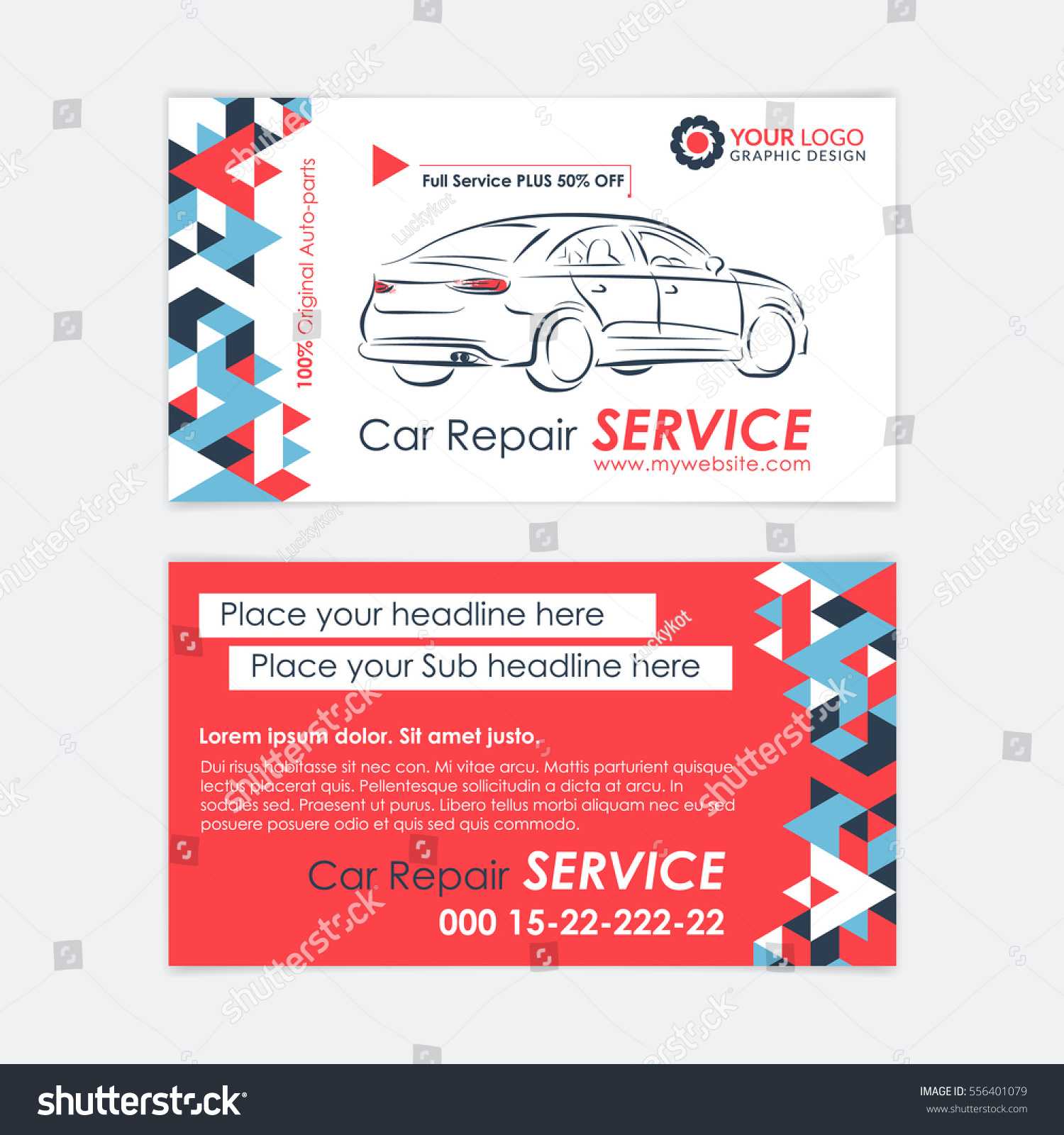 Automotive Service Business Card Template Car Stock Vector Intended For Automotive Business Card Templates