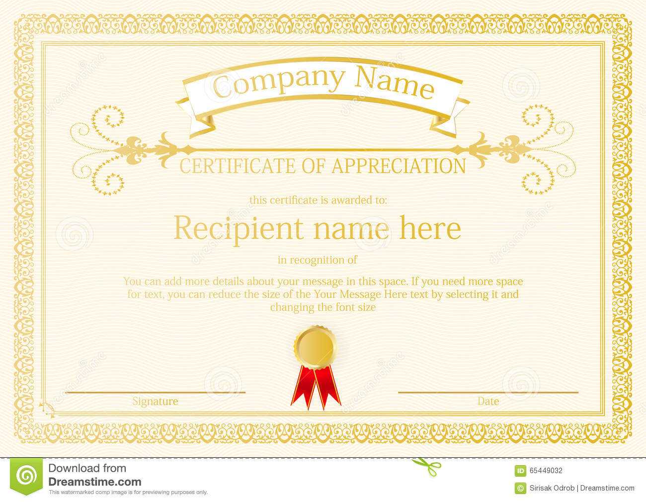 Award Certificate Frame Template Design Vector Stock Vector For Award Certificate Design Template