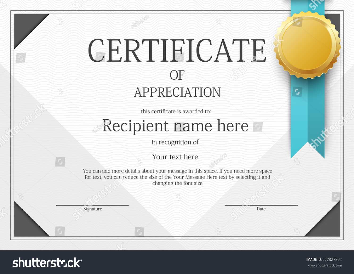 Award Certificate Template Design Vector Stock Vector Regarding Award Certificate Design Template