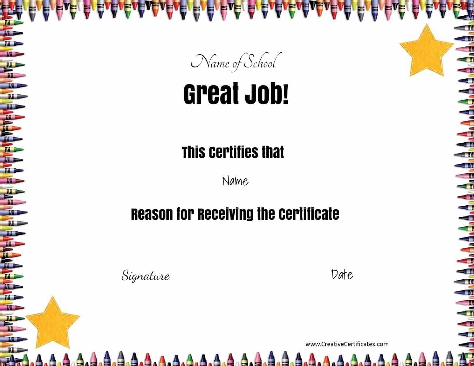Award Certificate Template For Kids ] – Kids Sports Pertaining To Children's Certificate Template