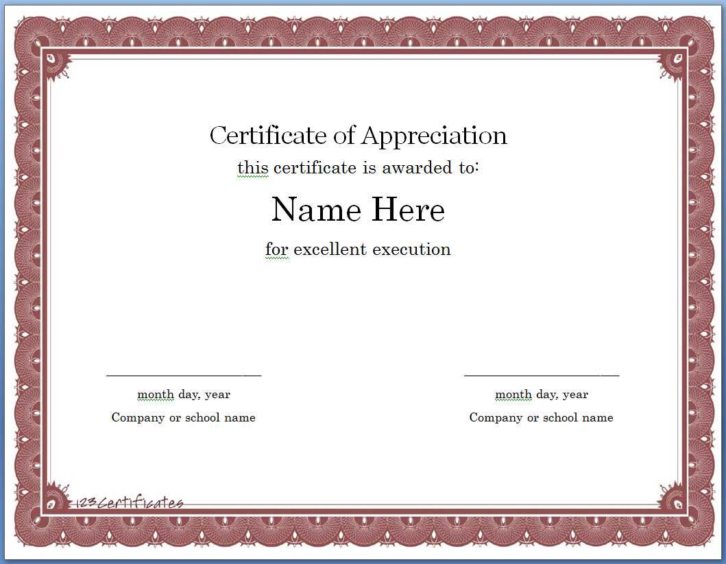 Awesome Certificate Of Appreciation Templates Free Template Intended For Certificate Of Appreciation Template Free Printable