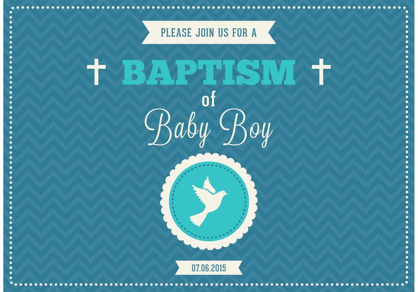 Baby Boy Baptism Vector Invitation – Download Free Vectors Inside Christening Banner Template Free