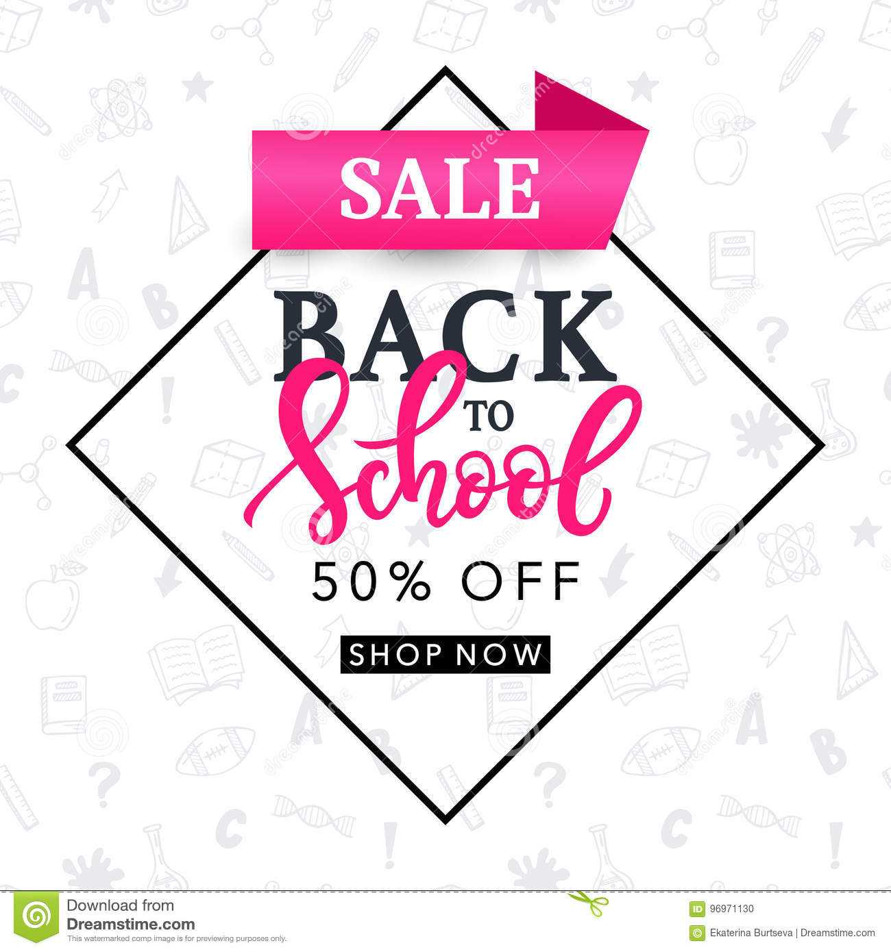 Back To School Sale Banner Template Stock Vector Throughout College Banner Template