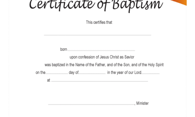 Baptism Certificate - 4 Free Templates In Pdf, Word, Excel throughout Baptism Certificate Template Download