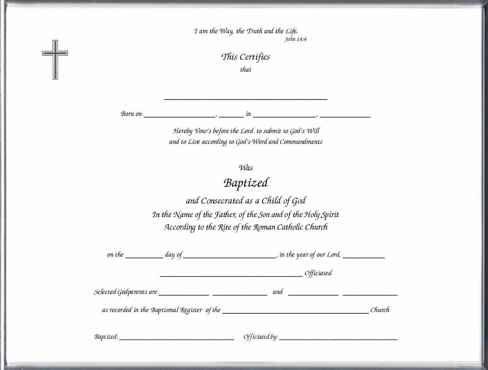 Baptism Certificate Template Pdf – Carlynstudio Pertaining To Roman Catholic Baptism Certificate Template