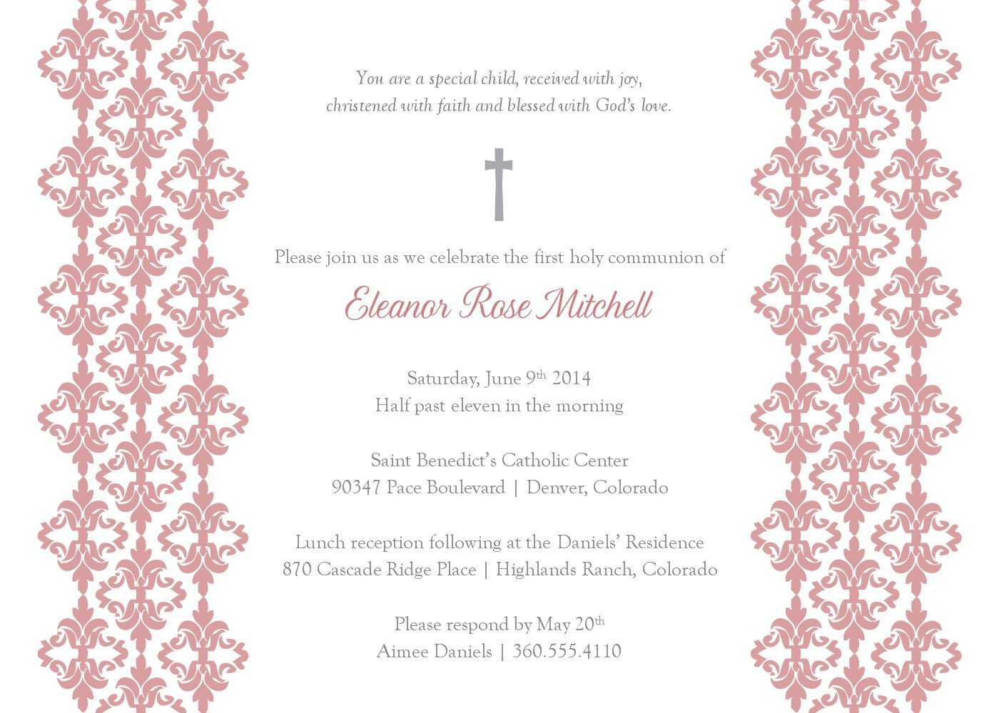 Baptism Invitation Template : Baptism Invitation Template Pertaining To Blank Christening Invitation Templates