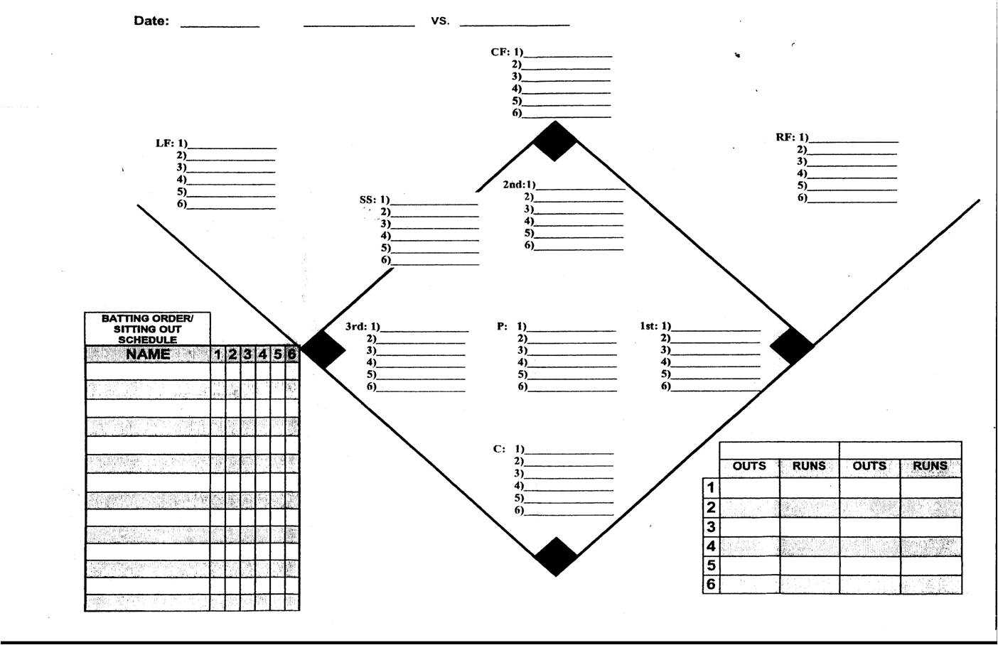Baseball Field Lineup Sheet – Zohre.horizonconsulting.co With Regard To Softball Lineup Card Template