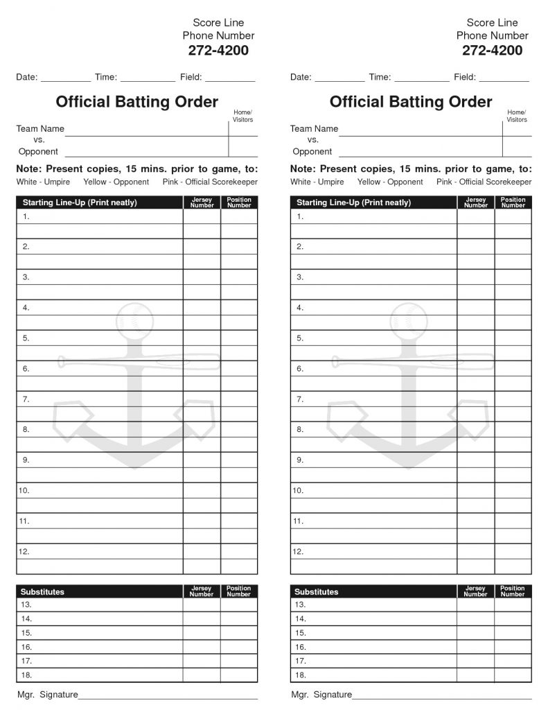 Baseball Lineup Template 023 Free Card Excel Frightening Within Dugout Lineup Card Template