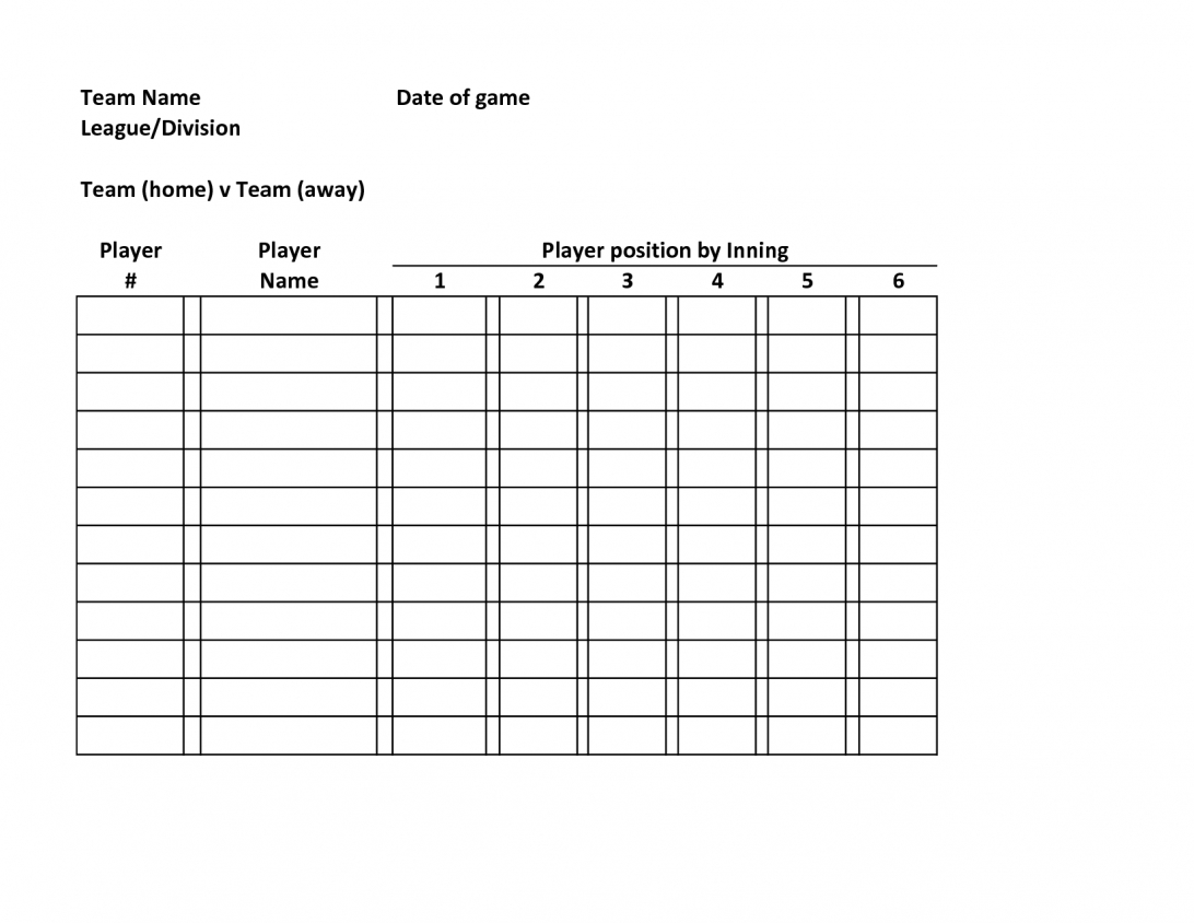 Baseball Lineup Template Team Roster Football Free Fielding Within Blank Football Depth Chart Template