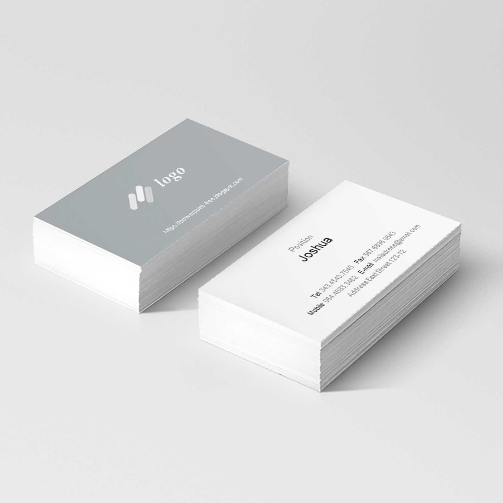 Basic Business Card Powerpoint Templates – Powerpoint Free Throughout Business Card Template Powerpoint Free