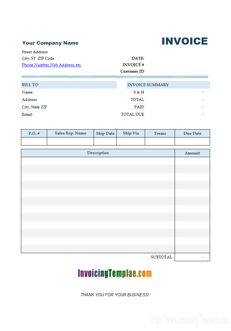 Basic Invoice Template For Mac For Free Invoice Template Word Mac