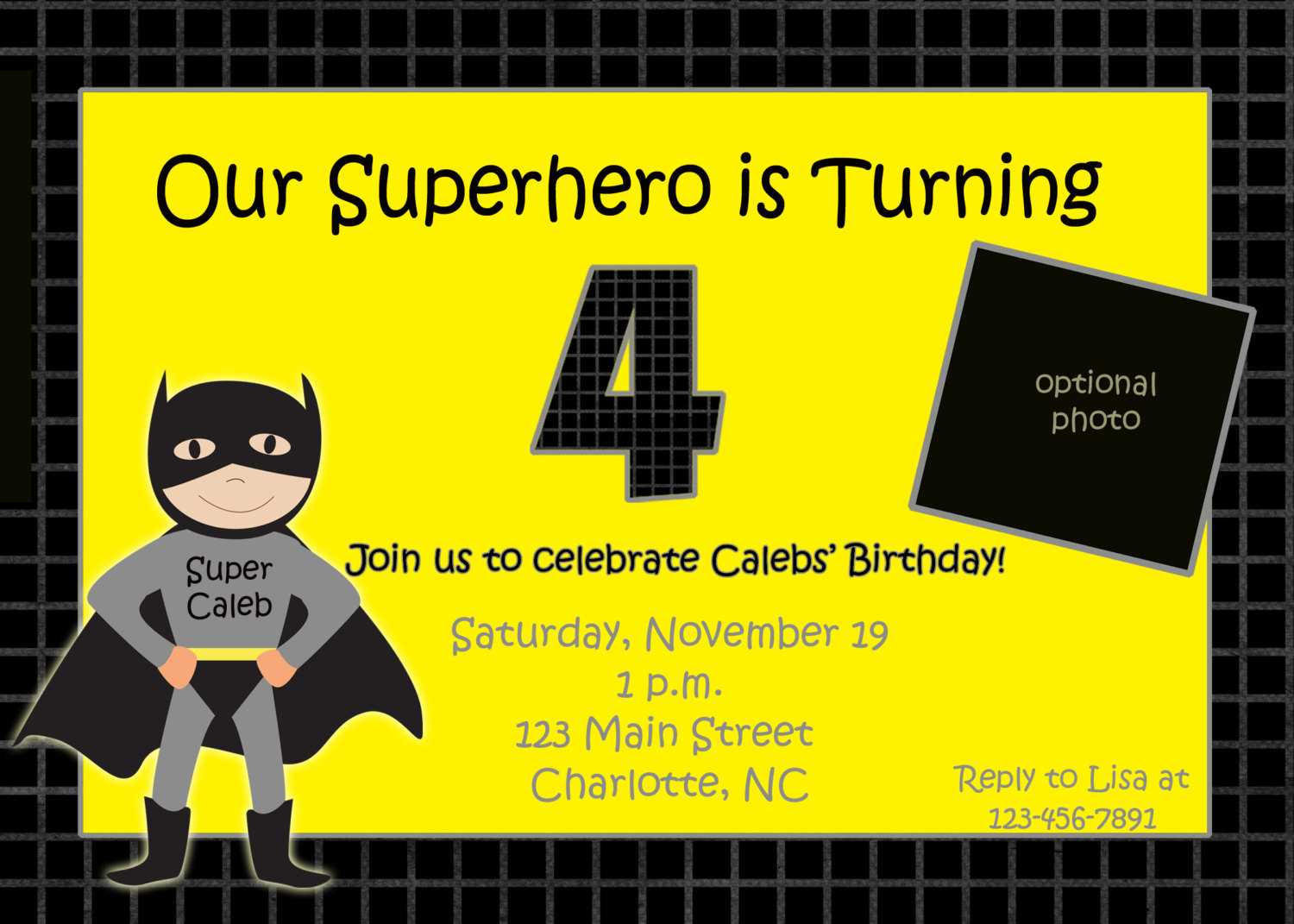 Batman Birthday Invitations Templates Ideas : Batman In Superhero Birthday Card Template