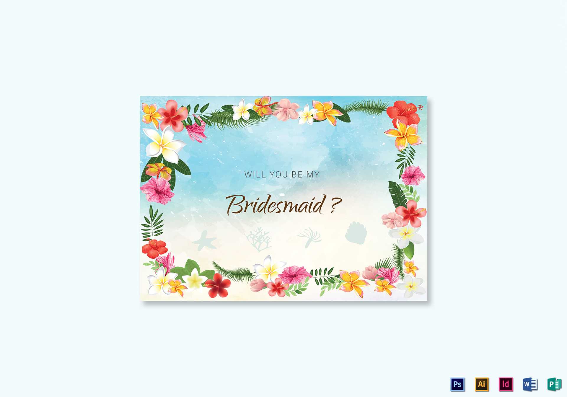 Beach Will You Be My Bridesmaid Card Template Intended For Will You Be My Bridesmaid Card Template