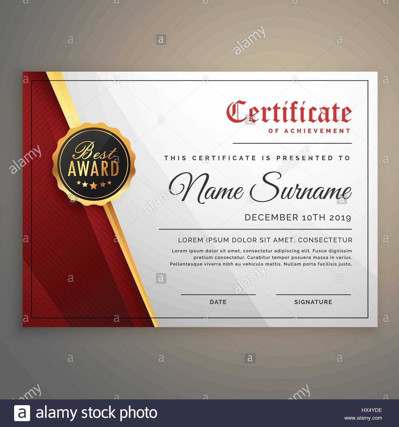 Beautiful Certificate Template Design With Best Award Symbol Pertaining To Beautiful Certificate Templates