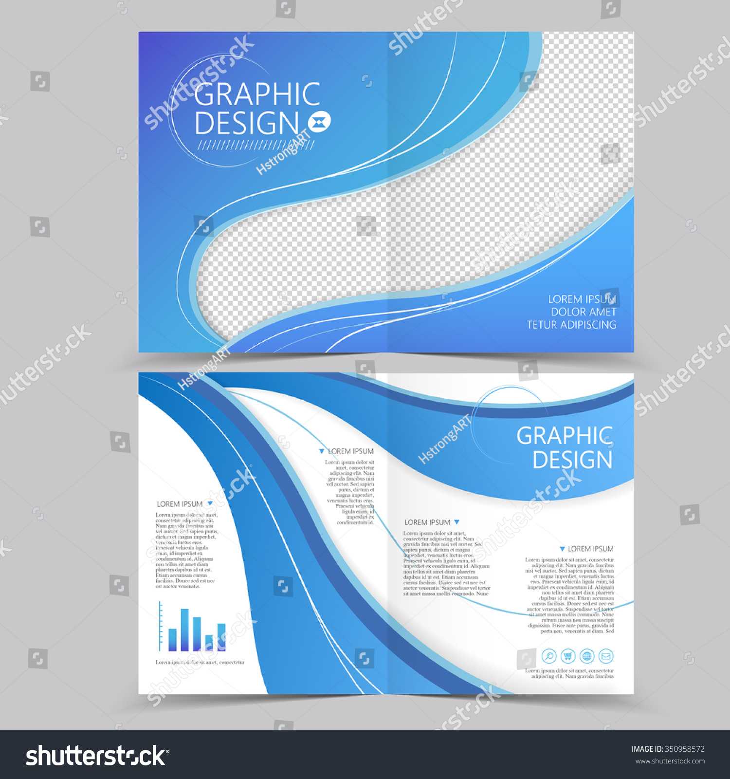 Beautiful Halffold Brochure Template Design Wave Stock Inside Half Page Brochure Template