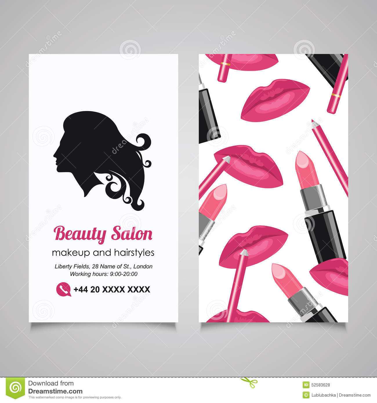 Beauty Salon Business Card Design Template With Beautiful With Hair Salon Business Card Template