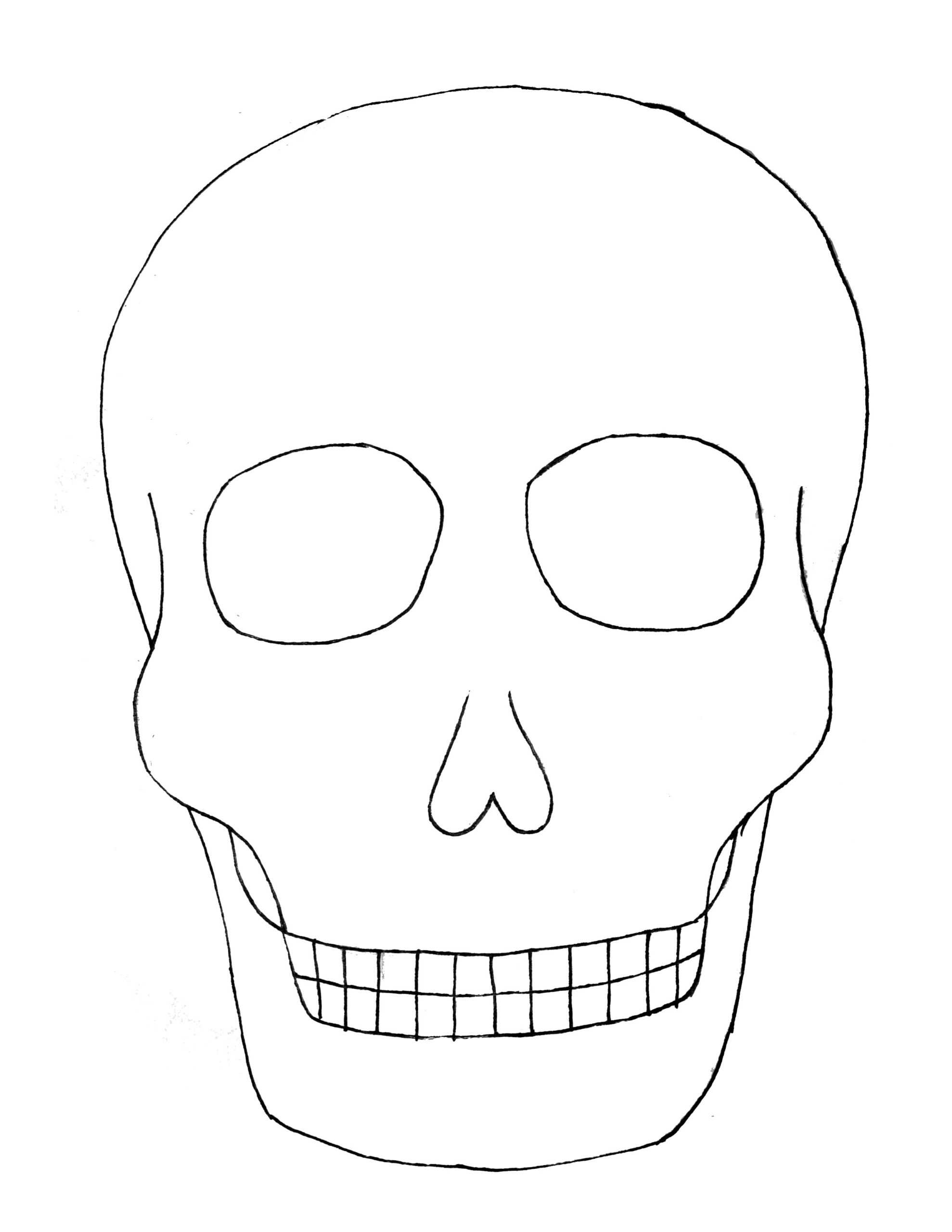 Best Coloring : Day Of The Sugar Skull Blank Template Skulls Inside Blank Sugar Skull Template